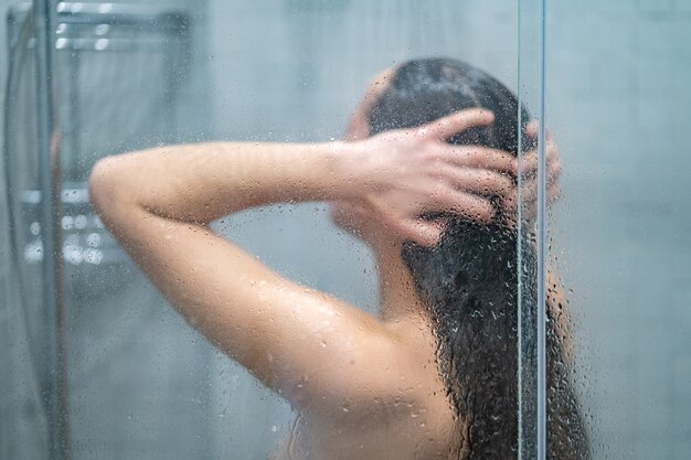 Woman Showering Nude